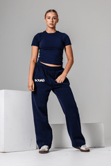 WIDE LEG JOGGERS NAVY (IN-STOCK)