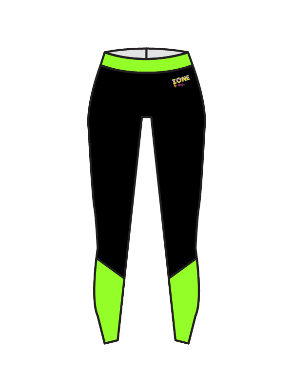 AERIAL ZONE - ANKLE PANEL LEGGINGS GREEN (BESPOKE)