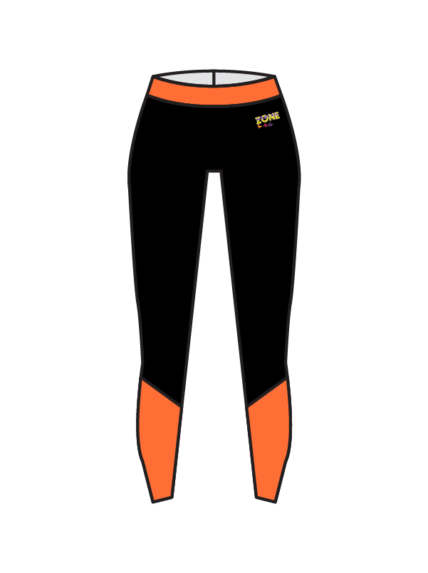AERIAL ZONE - ANKLE PANEL LEGGINGS ORANGE (BESPOKE)