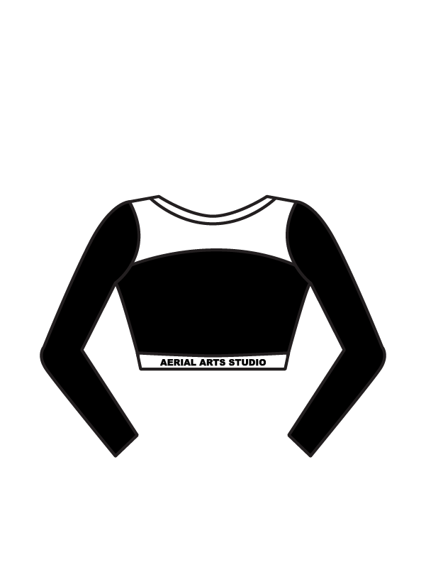 AERIAL ARTS STUDIO - AVA LONG SLEEVE KEYHOLE BACK CROP (BESPOKE)
