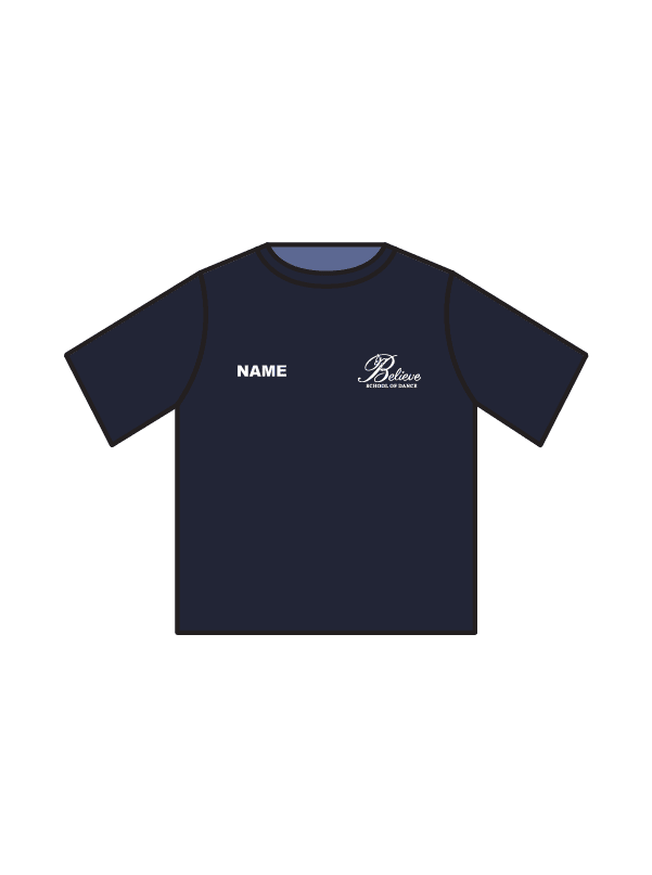 BELIEVE SCHOOL OF DANCE - BOXY T NAVY (IN-STOCK)