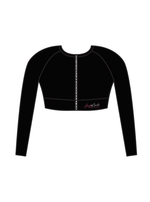 AMY NICOLE DANCE ACADEMY - ELENA LONG SLEEVE CROP BLACK (IN-STOCK)