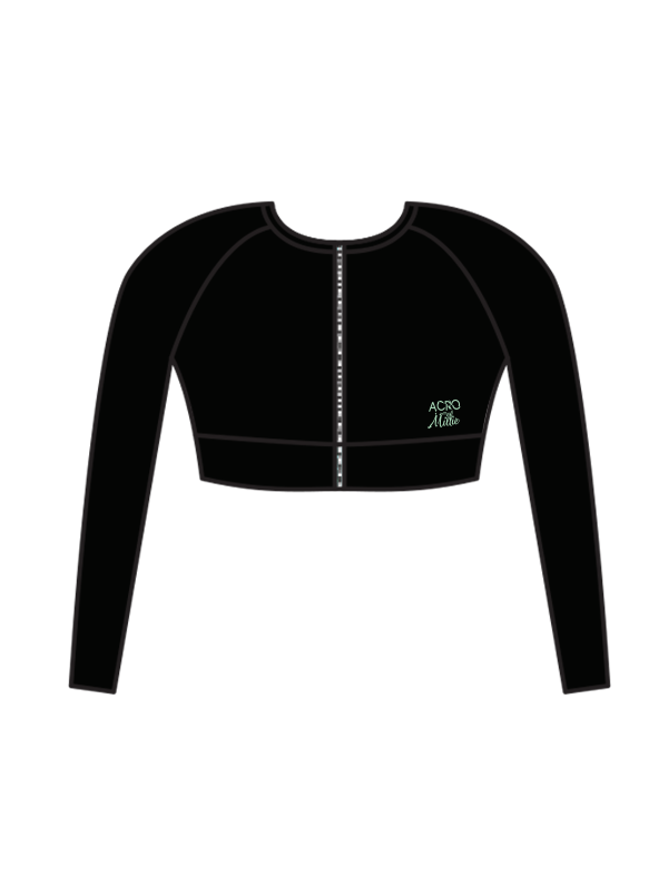 ACRO WITH MILLIE - ELENA LONG SLEEVE CROP BLACK (IN-STOCK)