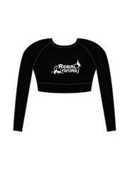 AERIAL NINJAS - LONG SLEEVE ELENA CROP BLACK (IN-STOCK)
