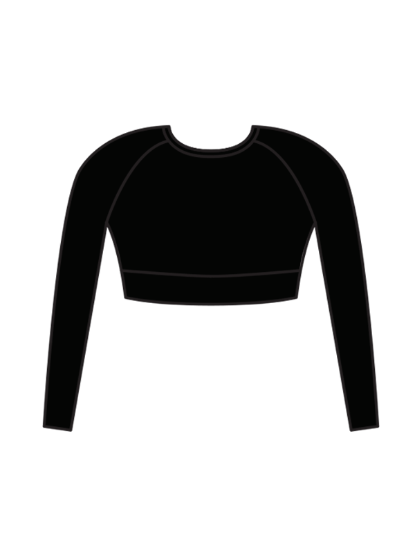 ABI GIBBS ACADEMY - ELENA LONG SLEEVE CROP BLACK (IN-STOCK)