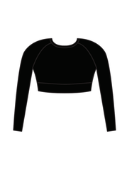 ACRO WITH MILLIE - ELENA LONG SLEEVE CROP BLACK (IN-STOCK)