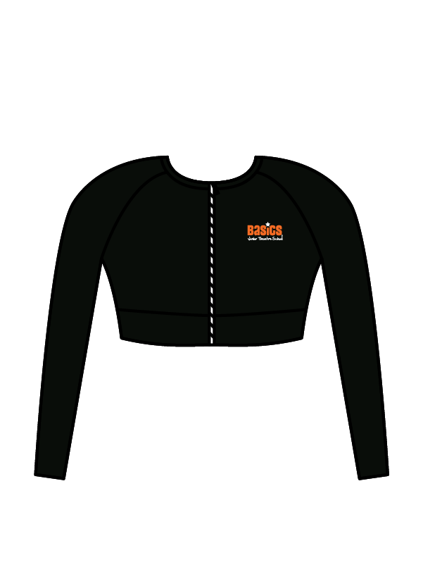 BASICS JUNIOR THEATRE SCHOOL - ELENA LONG SLEEVE CROP BLACK (IN-STOCK)