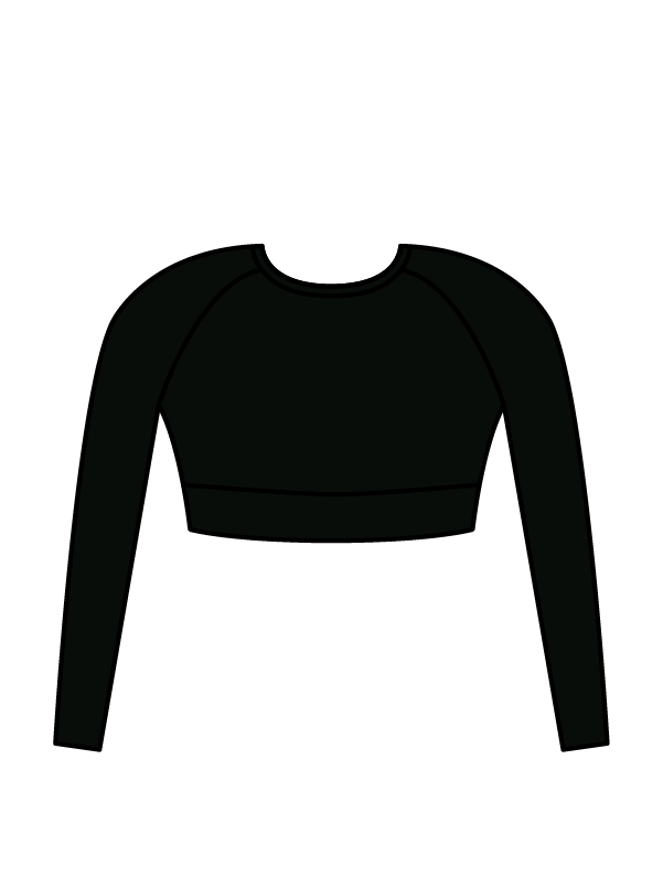 BASICS JUNIOR THEATRE SCHOOL - ELENA LONG SLEEVE CROP BLACK (IN-STOCK)