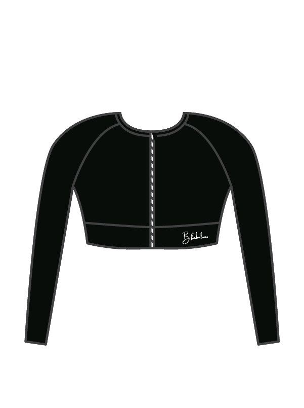 B FABULOUS - ELENA LONG SLEEVE CROP BLACK (IN-STOCK)