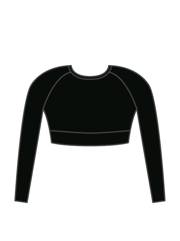 ARTS ALL ROUND THEATRE SCHOOL - ELENA LONG SLEEVE CROP BLACK (IN-STOCK)