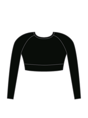 ARTS ALL ROUND THEATRE SCHOOL - ELENA LONG SLEEVE CROP BLACK (IN-STOCK)
