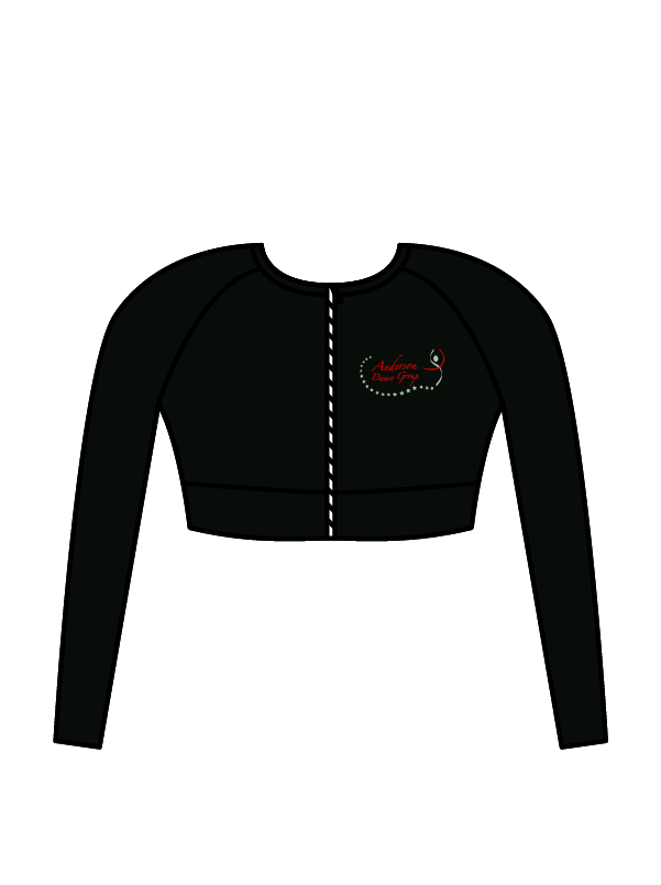 ANDERSON DANCE GROUP - ELENA LONG SLEEVE CROP BLACK (IN-STOCK)
