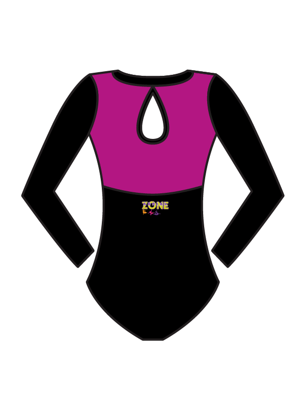 AERIAL ZONE - EMMIE LONG SLEEVE KEYHOLE BACK LEOTARD PINK (BESPOKE)