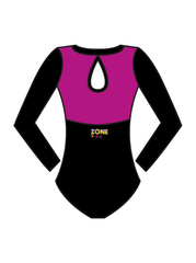 AERIAL ZONE - EMMIE LONG SLEEVE KEYHOLE BACK LEOTARD PINK (BESPOKE)
