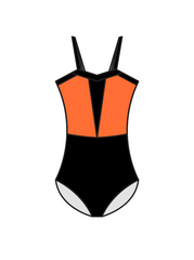 AERIAL ZONE - ESME LEOTARD ORANGE (BESPOKE)
