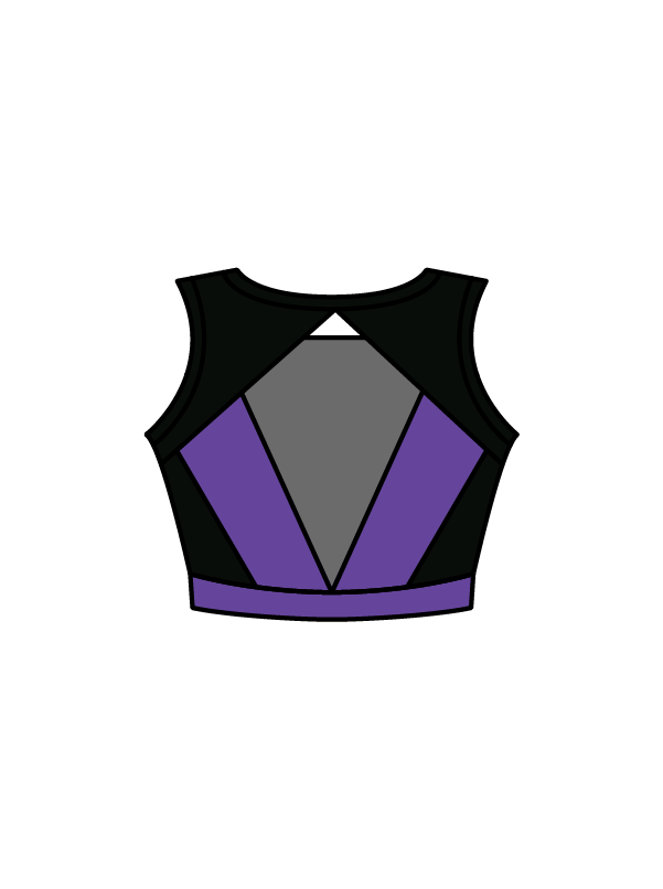 AERIAL NINJAS - JASMINE CROP BLACK/PURPLE (IN-STOCK)