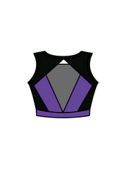 ANGELA WATSON - JASMINE CROP - BLACK/PURPLE (IN-STOCK)