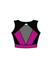 ADC DANCE & FITNESS - JASMINE CROP BLACK/PINK (IN-STOCK)