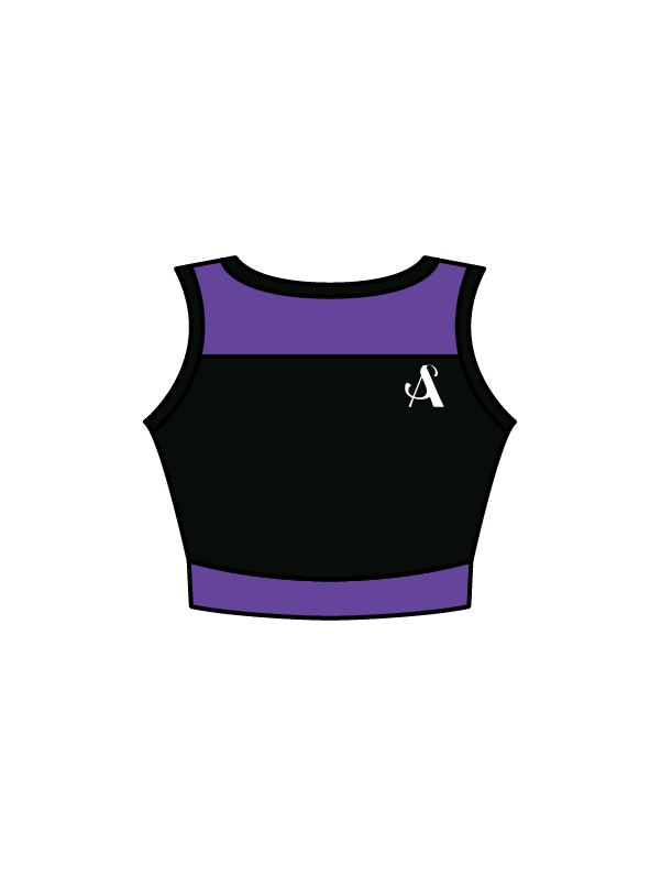 AUDREY SPENCER DANCE - JASMINE CROP BLACK/PURPLE (IN-STOCK)
