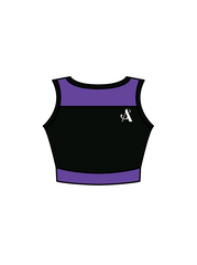 AUDREY SPENCER DANCE - JASMINE CROP BLACK/PURPLE (IN-STOCK)