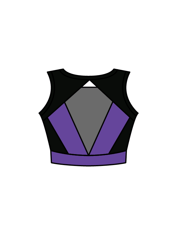 AUDREY SPENCER DANCE - JASMINE CROP BLACK/PURPLE (IN-STOCK)