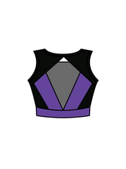 AUDREY SPENCER DANCE - JASMINE CROP BLACK/PURPLE (IN-STOCK)