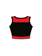 ARABESQUE DANCE ACADEMY - JASMINE CROP BLACK/RED (IN-STOCK)