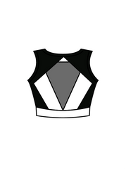 ASCEND DANCE DUNDEE - JASMINE CROP BLACK/WHITE (IN-STOCK)