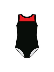 AJ STUDIOS - JASMINE LEOTARD BLACK/RED (IN-STOCK)