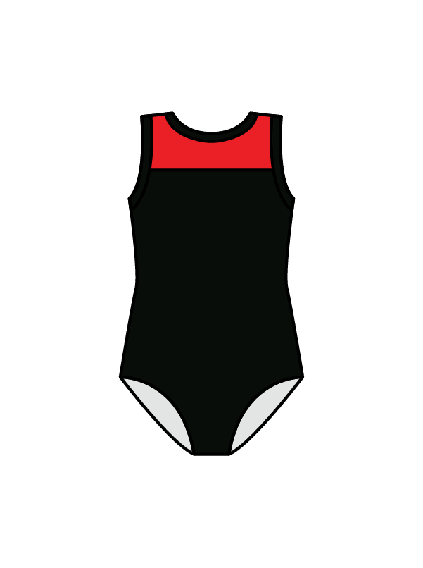 ARABESQUE DANCE ACADEMY - JASMINE LEOTARD BLACK/RED (IN-STOCK)