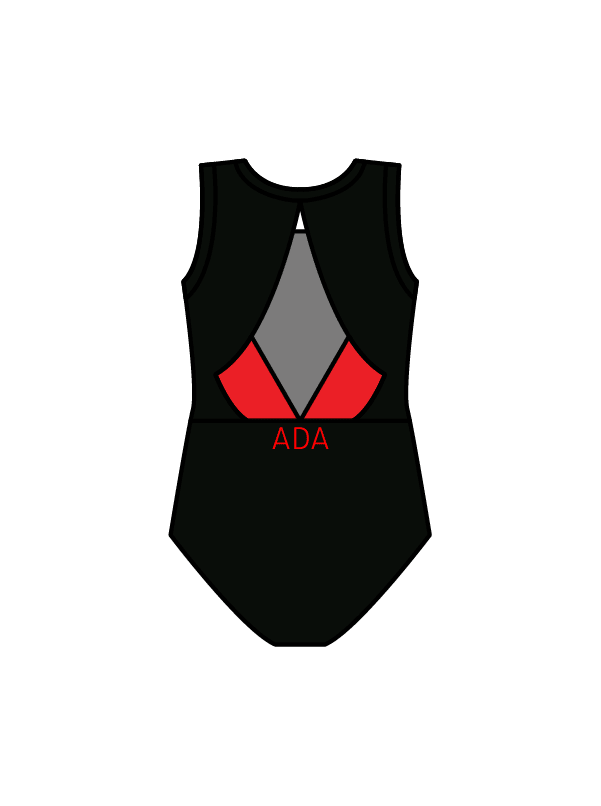 ARABESQUE DANCE ACADEMY - JASMINE LEOTARD BLACK/RED (IN-STOCK)