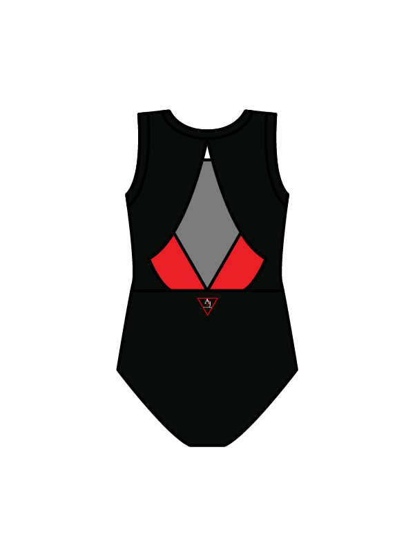AJ STUDIOS - JASMINE LEOTARD BLACK/RED (IN-STOCK)