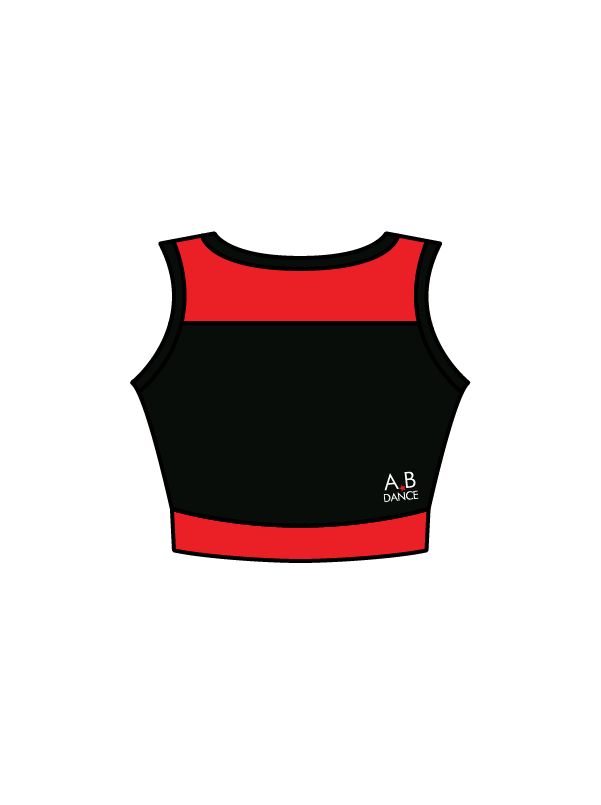 AB DANCE - JASMINE CROP BLACK/RED (IN-STOCK)