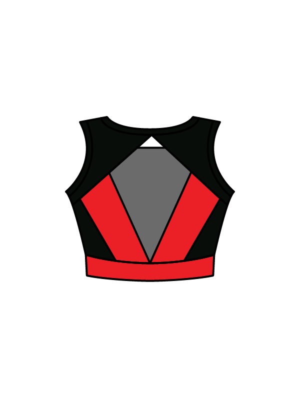 AB DANCE - JASMINE CROP BLACK/RED (IN-STOCK)