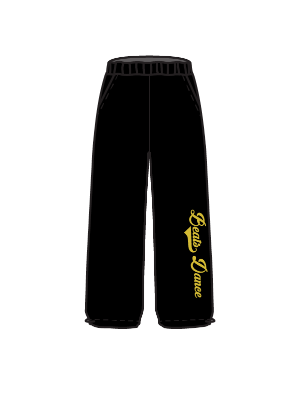 BEATS DANCE - WIDE LEG JOGGERS BLACK (IN-STOCK)
