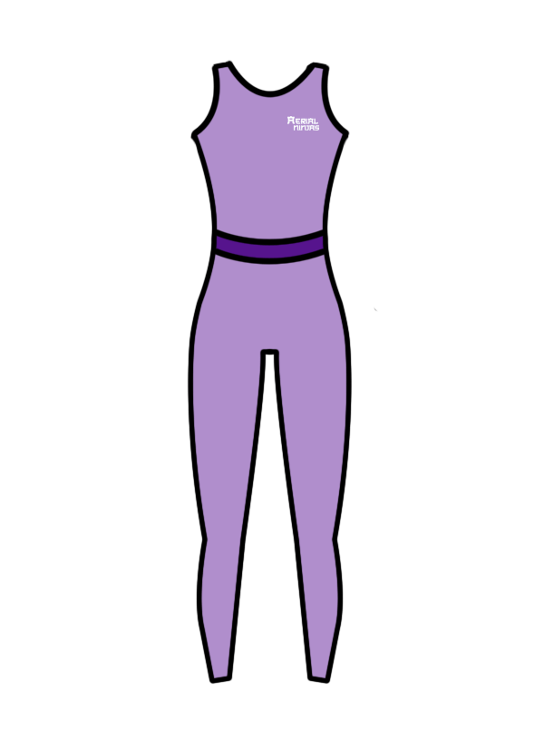 AERIAL NINJAS - BAND/LOW BACK CATSUIT LILAC (BESPOKE)