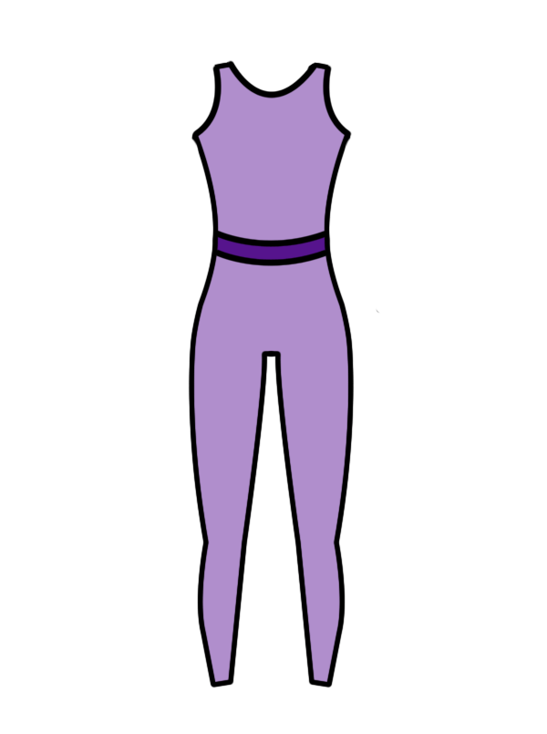 AERIAL NINJAS - BAND/HIGH BACK CATSUIT LILAC (BESPOKE)