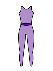 AERIAL NINJAS - BAND/HIGH BACK CATSUIT LILAC (BESPOKE)