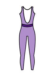 AERIAL NINJAS - BAND/LOW BACK CATSUIT LILAC (BESPOKE)