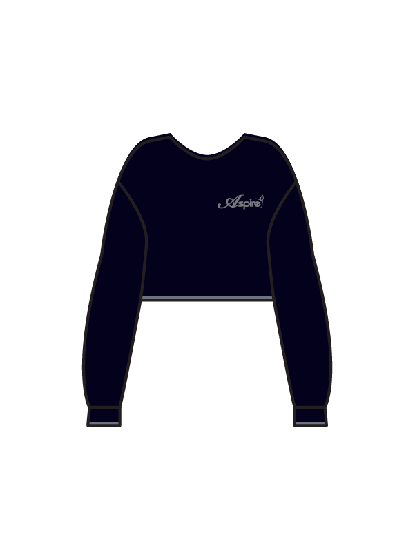 ASPIRE SCHOOL OF DANCE - CROPPED HOODIE NAVY (J) (IN-STOCK)