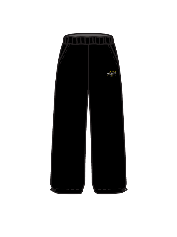 AMY GUPPY ACADEMY - WIDE LEG JOGGERS BLACK (IN-STOCK)