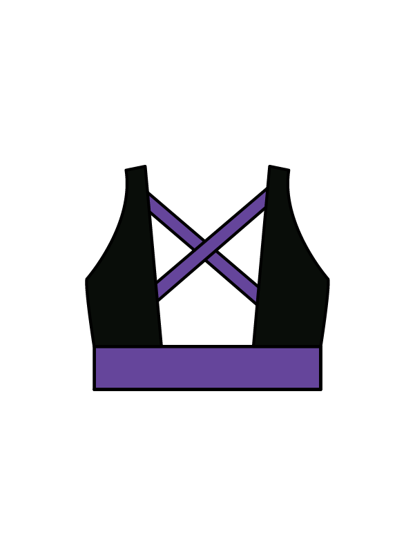 AERIAL NINJAS - WINNIE CROP BLACK/PURPLE (IN-STOCK)