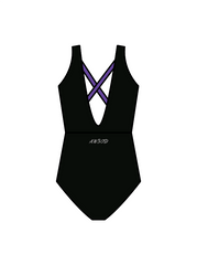 ANGELA WATSON - WINNIE LEOTARD BLACK/PURPLE (IN-STOCK)