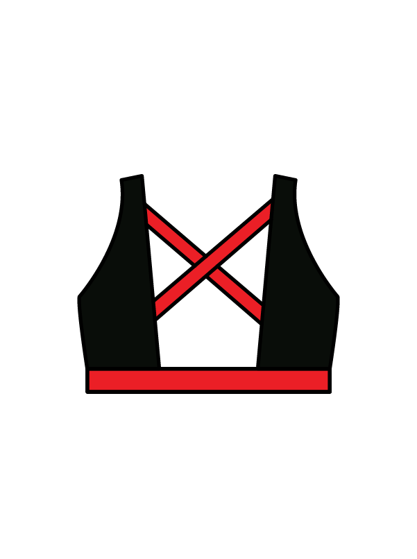 ALLSTARS ACADEMY - WINNIE CROP BLACK/RED (IN-STOCK)
