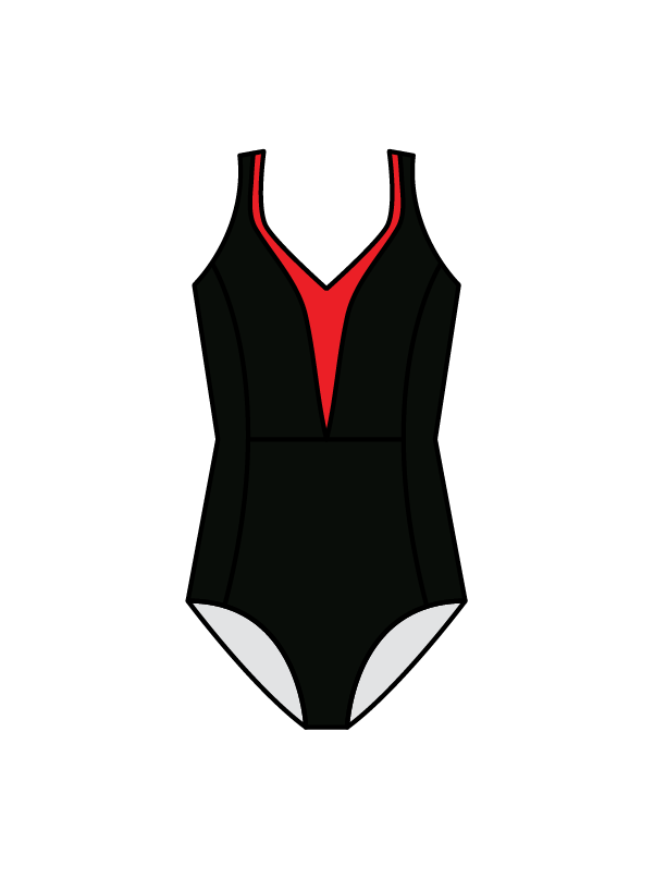 ALLSTARS ACADEMY - WINNIE LEOTARD BLACK/RED (IN-STOCK)