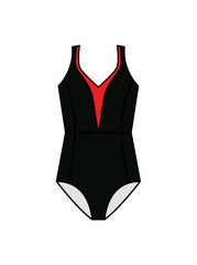 ALLSTARS ACADEMY - WINNIE LEOTARD BLACK/RED (IN-STOCK)