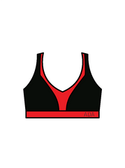 ARABESQUE DANCE ACADEMY - WINNIE CROP BLACK/RED (IN-STOCK)