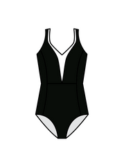 ASCEND DANCE DUNDEE - WINNIE LEOTARD BLACK/WHITE (IN-STOCK)