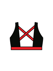 AB DANCE - WINNIE CROP BLACK/RED (IN-STOCK)