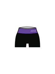 ANGELA WATSON - YOGA SHORTS BLACK/PURPLE (IN-STOCK)